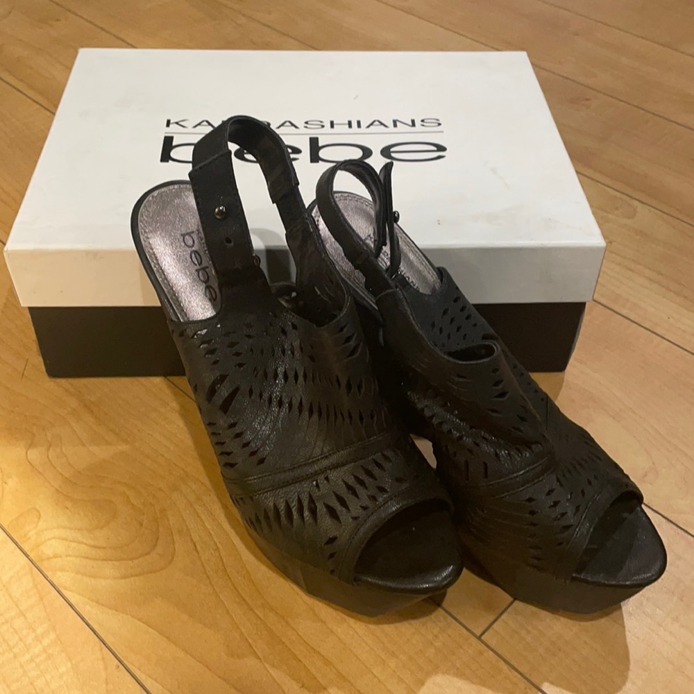 Kardashians Bebe wedge heel
